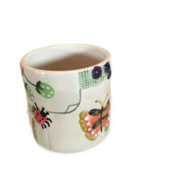 Cardinal Inc Montage Lady bug Floral Bees Ceramic Vintage Candle Jar - Picture 2 of 4